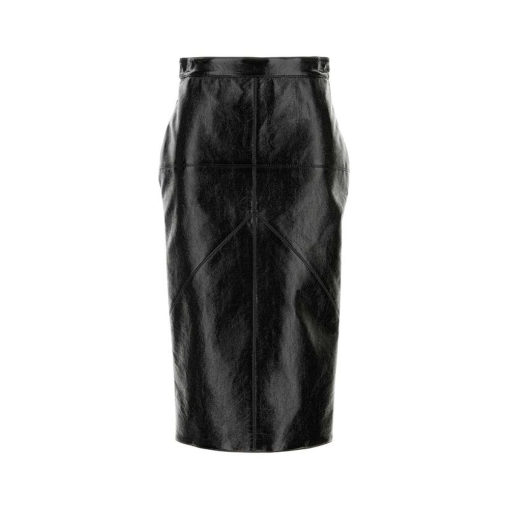 Lanvin Women Black Synthetic Leather Skirt